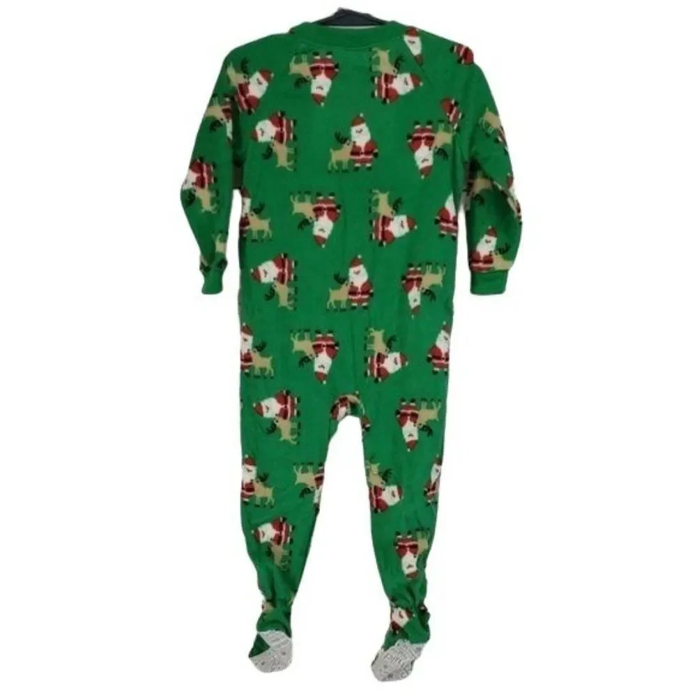 Carter's Child of Mine Santa‎ Claus outfit Sleeper 24 months green footed